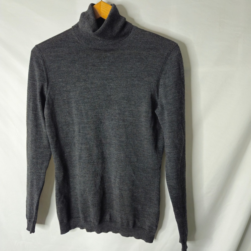 Lafayette 148 New York 100% Wool Gray Turtleneck Sweater sz S/M